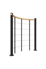 Rambarde de parapet avec cordes inférieures et rampe en bois ronde