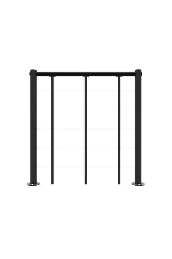Rambarde parapet avec cordes inférieures et rampe en PVC